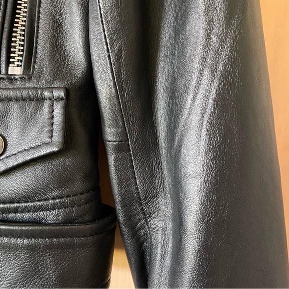 Zara sheep leather biker jacket black - Picture 10 of 16